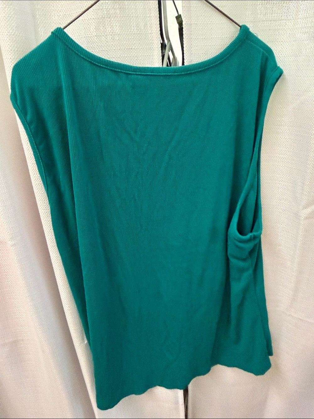 Sleeveless Teal Cutout Women's Top - Picture 3 of 3